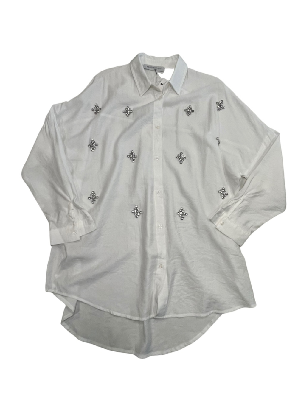 ELISA Fashion Rhinestone Button Up Shirt NWT Turkey Size 4